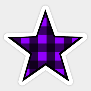 Purple and Black Buffalo Plaid Star Sticker